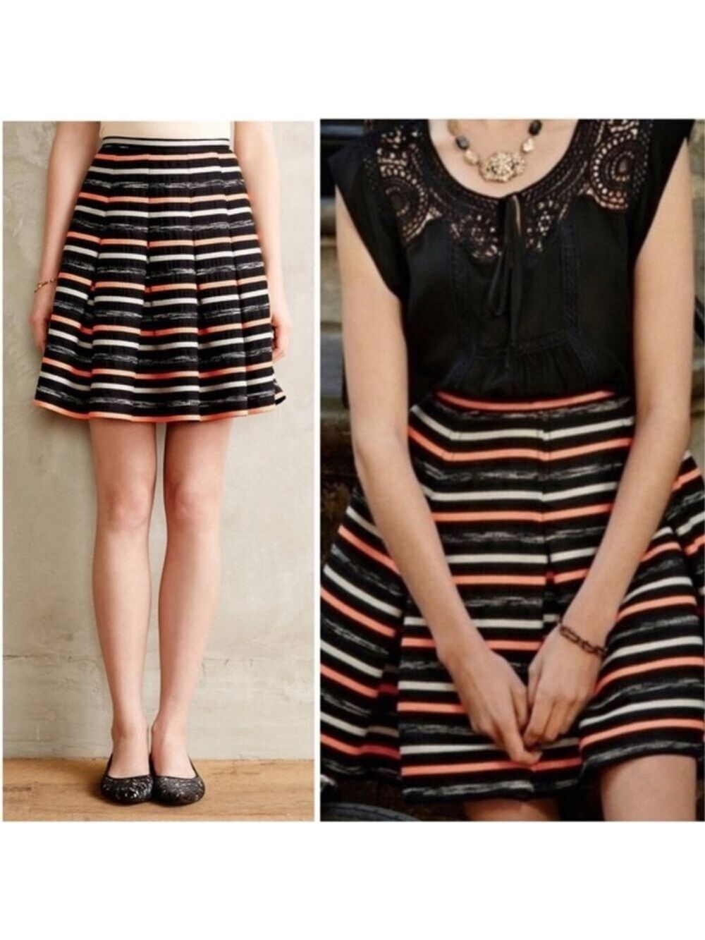 Anthropologie Paris Ribbon Swing Skirt - Picture 2 of 7